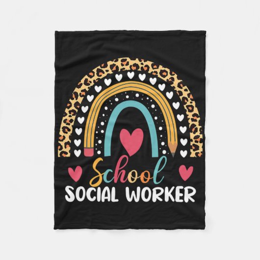 Boho Regenboog School Sociaal Werker op School Fleece Deken (Voorkant)