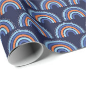 Boho Regenboog Sinaasappel en Navy Blue Cadeaupapier (Rol Hoek)