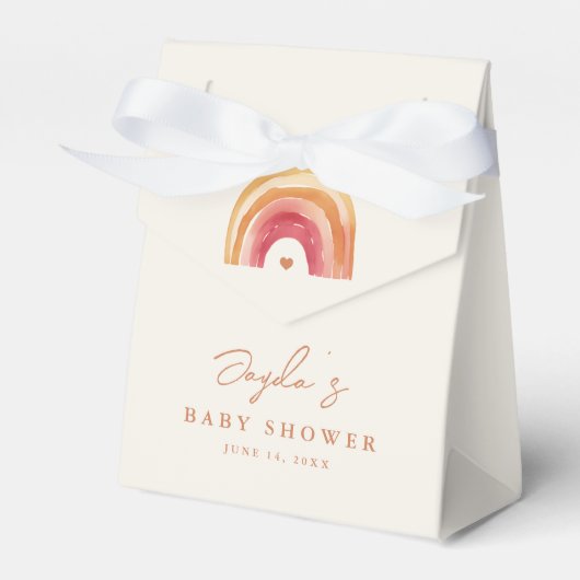 Boho Regenboog Terracotta Baby Shower Bedankdoosjes (Voorkant Zijde)