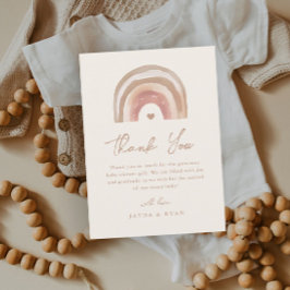 Boho Regenboog Terracotta Baby Shower Bedankkaart