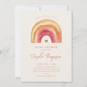 Boho Regenboog Terracotta Baby Shower Kaart (Voorkant)
