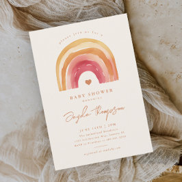 Boho Regenboog Terracotta Baby Shower Kaart