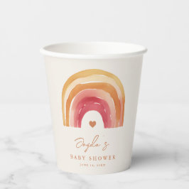 Boho Regenboog Terracotta Baby Shower Papieren Bekers