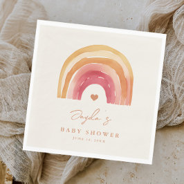 Boho Regenboog Terracotta Baby Shower Servet