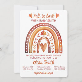 Boho Regenboog Terracotta Fall in Love Baby Shower Kaart