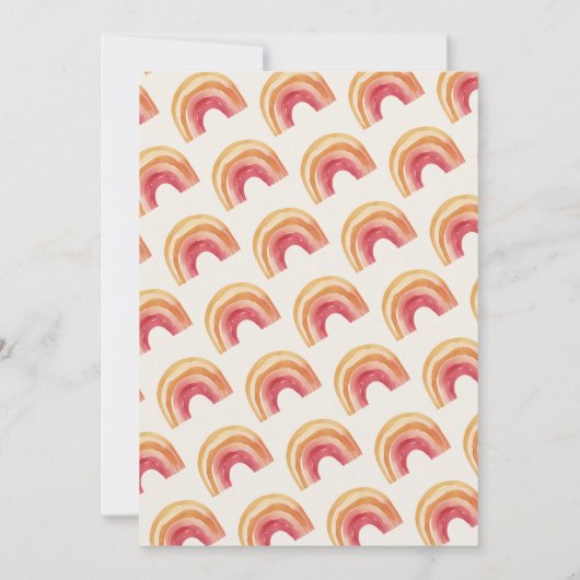 Boho Regenboog Terracotta Kids Verjaardagsfeest Kaart (Achterkant)