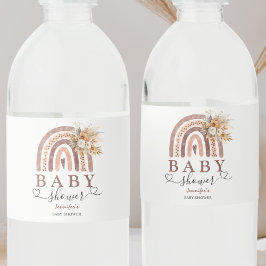 Boho Regenboog Thema | Genderneutraal Baby shower Waterfles Etiket