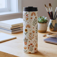 Boho Regenboog Tumbler Aardse Botanische Reis mok