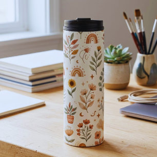 Boho Regenboog Tumbler Aardse Botanische Reis mok