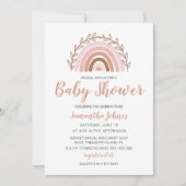 Boho Regenboog Uitnodiging, Boheemse Baby Shower Bedankkaart (Voorkant)