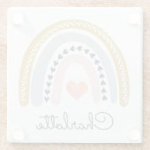 Boho-regenboog van een gepersonaliseerd meisje glazen onderzetter (Achterkant)