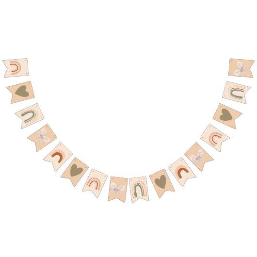 Boho Regenboog verjaardag bunting vlag Vlaggetjes (Alle)