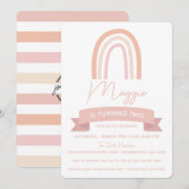 Boho Regenboog Verjaardag Meisje Kaart (Voorkant / Achterkant)