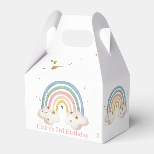 Boho regenboog verjaardag regenboog gunst doos mag bedankdoosjes (Achterkant)