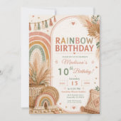 Boho Regenboog Verjaardagsfeest Kaart (Voorkant)