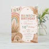 Boho Regenboog Verjaardagsfeest Kaart (Staand voorkant)