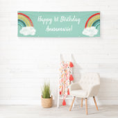 Boho Regenboog Verjaardagsfeestje Kinderen Spandoek (Insitu)