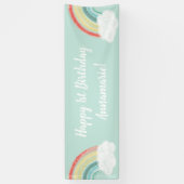 Boho Regenboog Verjaardagsfeestje Kinderen Spandoek (Verticaal)