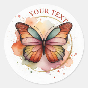 Boho Regenboog Vlinder Kunst Ronde Sticker