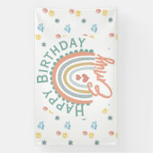 Boho regenboog voor meisjes droomt wit spandoek (Verticaal)