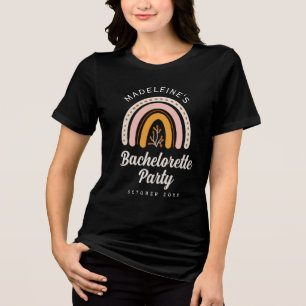 Boho regenboog vrijgezellenfeest zwart  Tri-Blend shirt