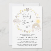 Boho Regenboog Watercolor Baby Shower Kaart (Voorkant)