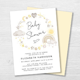 Boho Regenboog Watercolor Baby Shower Kaart