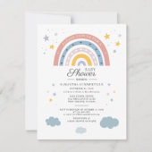 Boho Regenboog Watercolor Script Baby Shower (Voorkant)