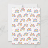 Boho Regenboog Watercolor Script Baby Shower (Achterkant)