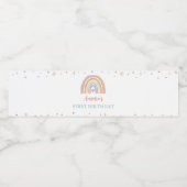 Boho regenboog waterfles label verjaardagsfeestje etiket (Enkel label)