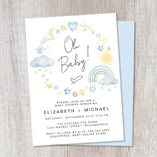 Boho regenboog Waterverf Baby Jongen Koppels Douch Kaart