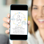 Boho regenboog Waterverf Baby Jongen Koppels Douch Kaart