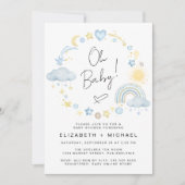 Boho regenboog Waterverf Baby Jongen Koppels Douch Kaart (Voorkant)