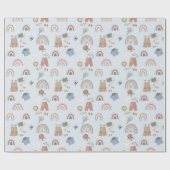 Boho regenboog waterverf baby shower inpakpapier (Vlak)