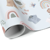 Boho regenboog waterverf baby shower inpakpapier (Rol Hoek)