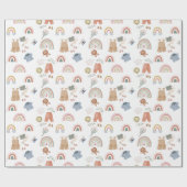 Boho regenboog waterverf baby shower inpakpapier (Vlak)