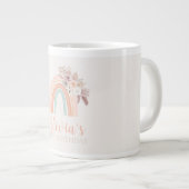 Boho Regenboog Waterverf Eerste Verjaardag Grote Koffiekop (Voorkant rechts)