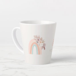 Boho Regenboog Waterverf Eerste Verjaardag Latte Mok