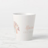 Boho Regenboog Waterverf Eerste Verjaardag Latte Mok (Voorkant)