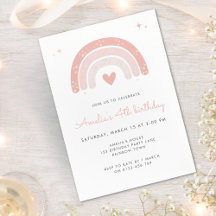 Boho regenboog Waterverf meisje roze verjaardag