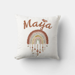 Boho Regenboog & Whimsical Bijspattern Slaapkamer Kussen