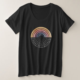 Boho Regenboog Wijsheid: Geluk & Regen Citaat Kuns Grote Maat T-shirt