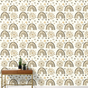 Boho regenboog zon baby jongen Kinder Behang