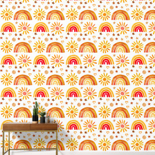 Boho regenboog zon baby meisje Kinder Behang