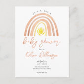 Boho Regenboog Zon Baby Shower Uitnodigingskaart Briefkaart (Voorkant)