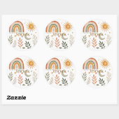 Boho Regenboog Zon Maan Botanische Sticker Sheet (Vel)