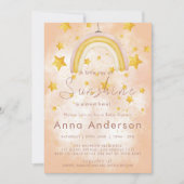 Boho Regenboog Zonneschijn Gouden Sterren Stof Bab Kaart (Voorkant)