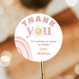 Boho regenboog zonneschijn roze Sticker