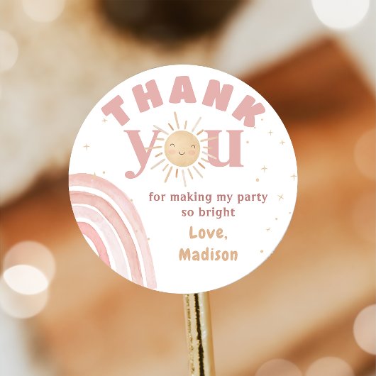 Boho regenboog zonneschijn roze Sticker