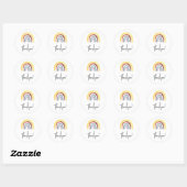 Boho-regenboogbaby shower bedankt ronde sticker (Vel)